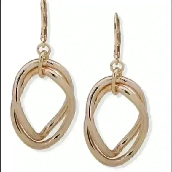 Anne Klein new Gold Orbital Drop Earrings - Picture 2 of 2